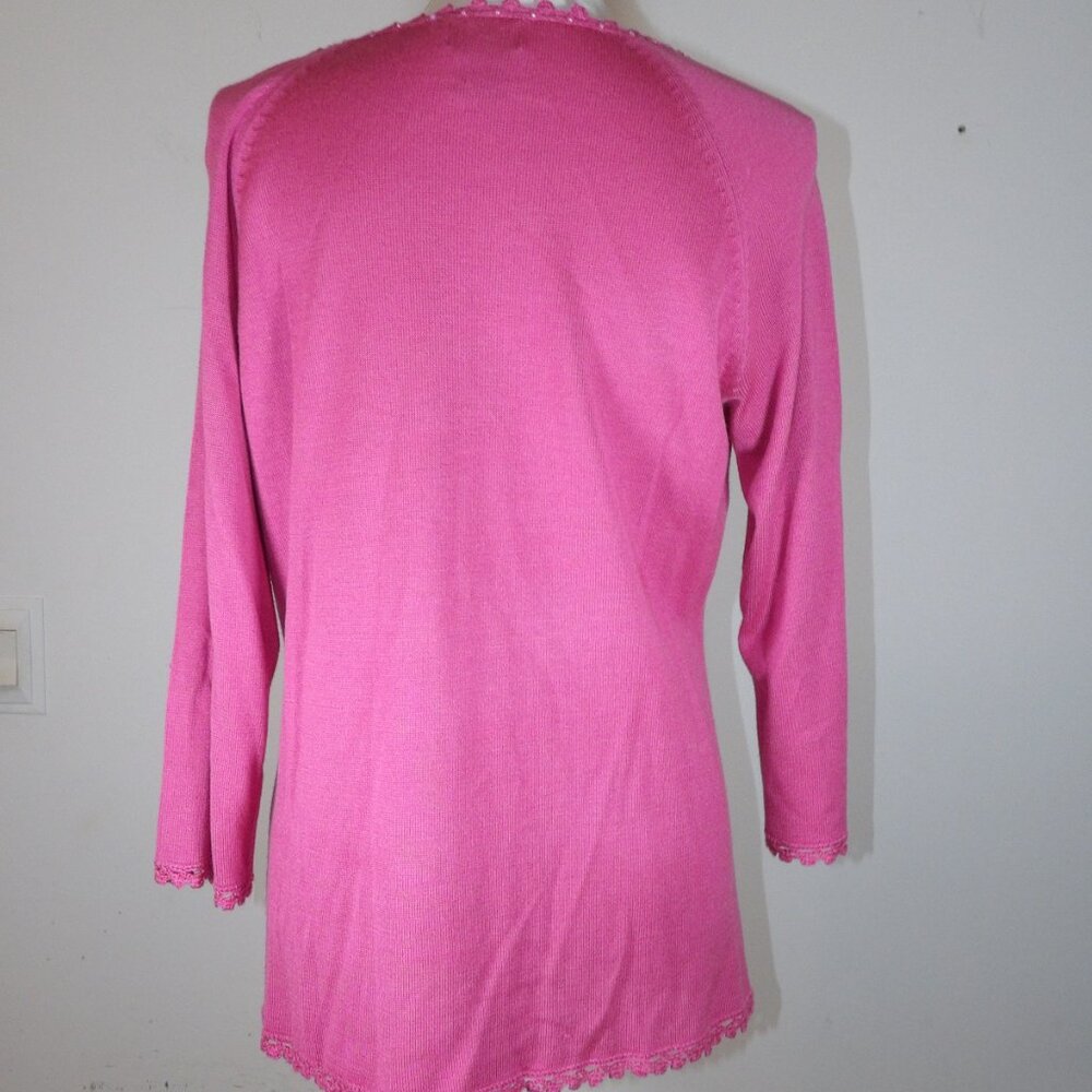 RQT Dusty Rose Beaded Rhinestones Pullover Sweater Size Large - Picture 3 of 4